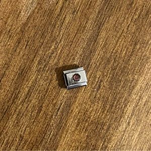 Y2K Original Vintage Stainless Italian Nomination Bracelet Charm Faux Amethyst